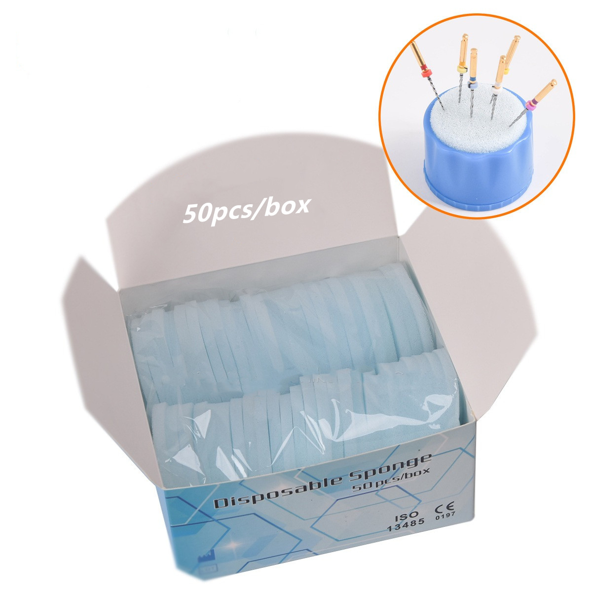 Teeth Whitening Foam - Tampon éponge jetable, 50 pièces, mousse