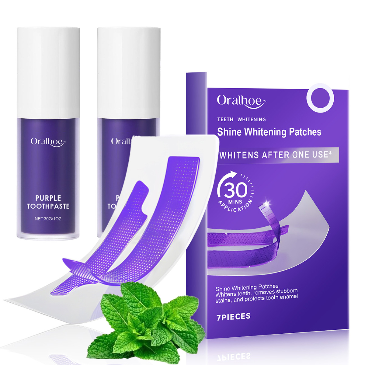 Teeth Whitening Home Kit - Kit Combiné de Blanchiment Dentaire Violet