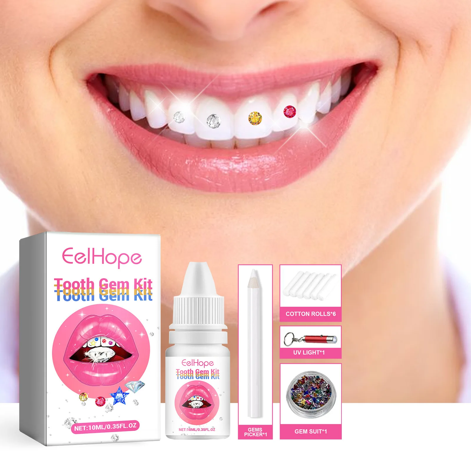 Kit de Bijoux Dentaires DIY :  - Teeth Whitening Kit With Light avis et prix