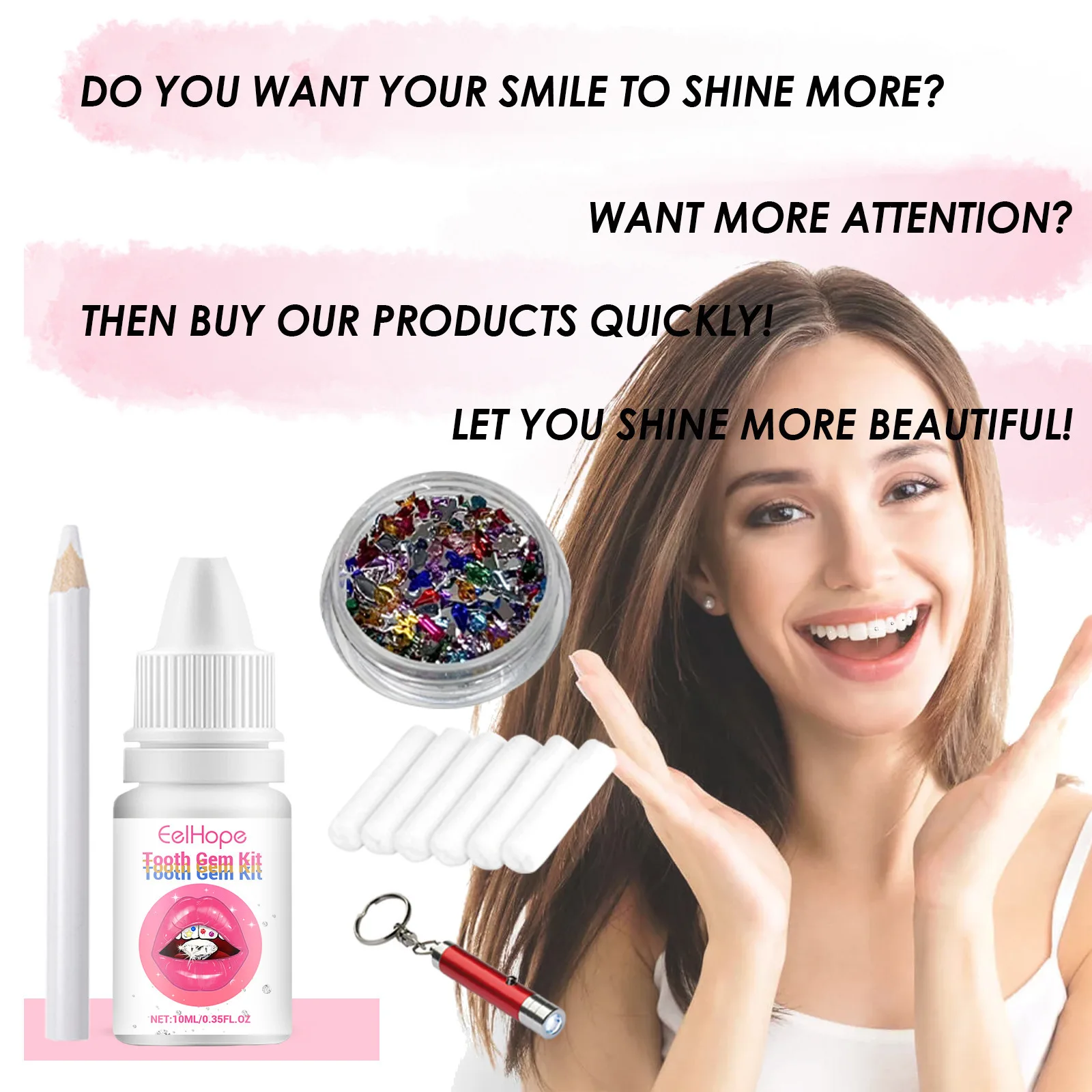Kit de Bijoux Dentaires DIY :  - Teeth Whitening Kit With Light avis et prix