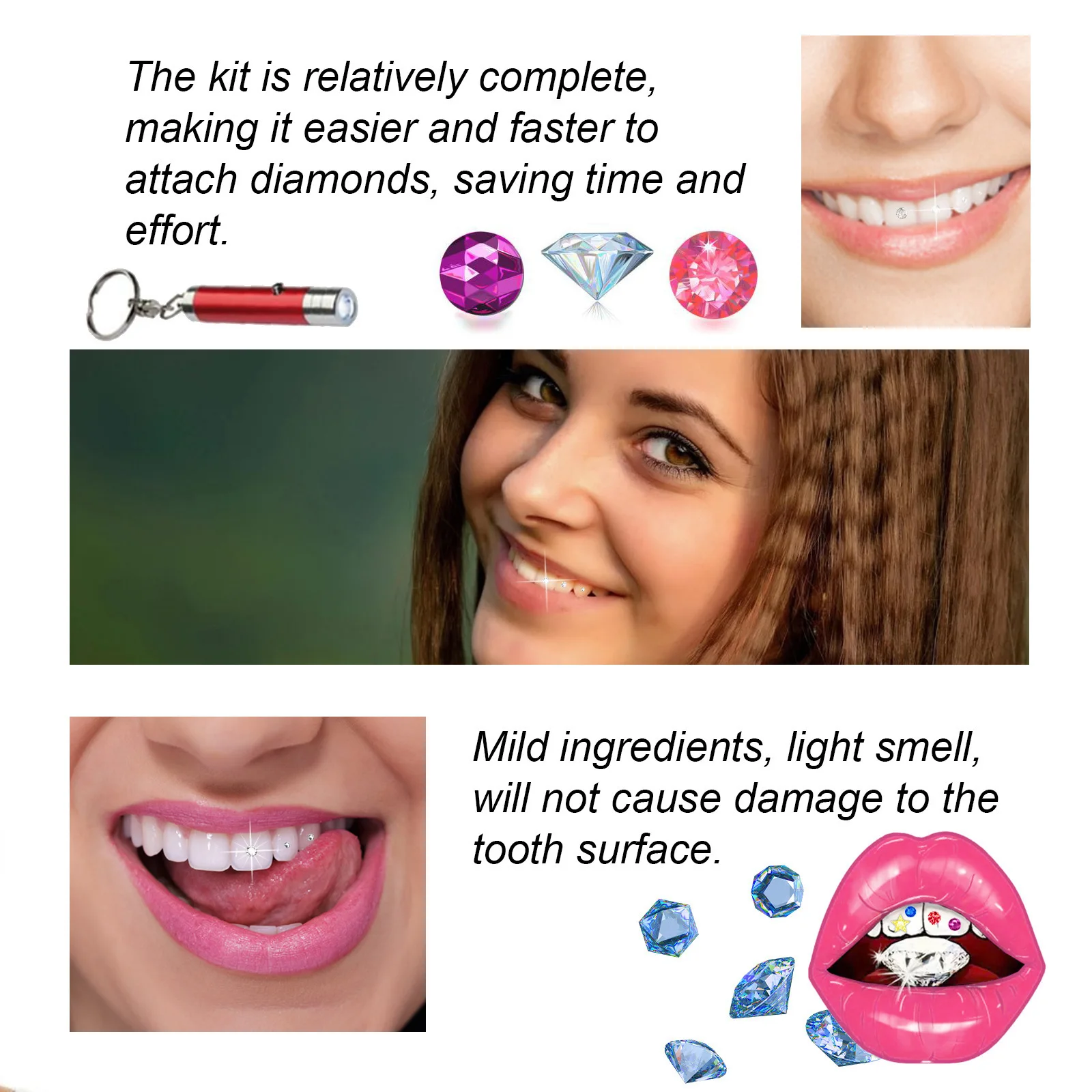 Kit de Bijoux Dentaires DIY :  - Teeth Whitening Kit With Light avis et prix